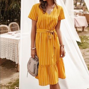 [3Packs] Striped V Neck Dress